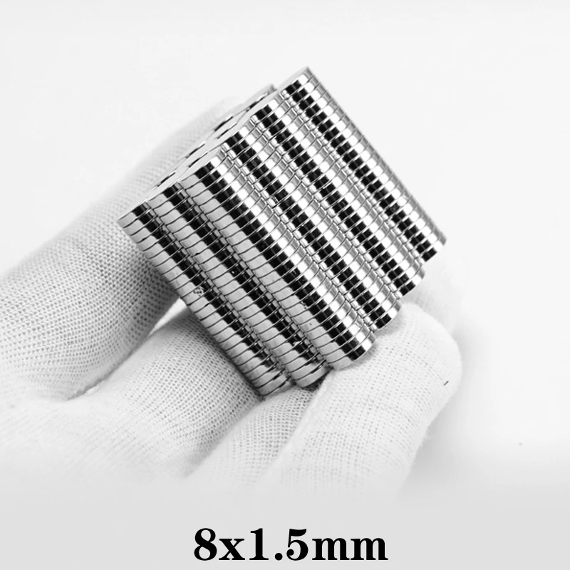 20~800PCS 8x1.5 mm  circular Small Magnet strong 8mmx1.5mm N35 Neodymium Magnet disc Dia 8x1.5mm Permanent NdFeB Magnet 8*1.5