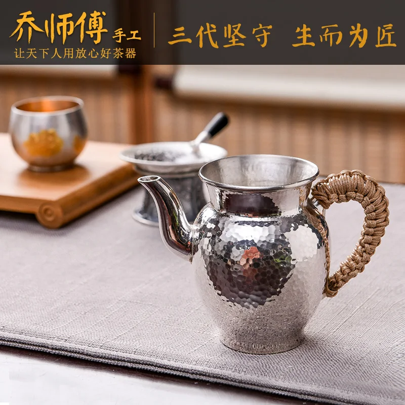 

Joe teacher manual fair silver pot of 999 sterling silver cup teapot filter device and a cup of tea kungfu tea set home