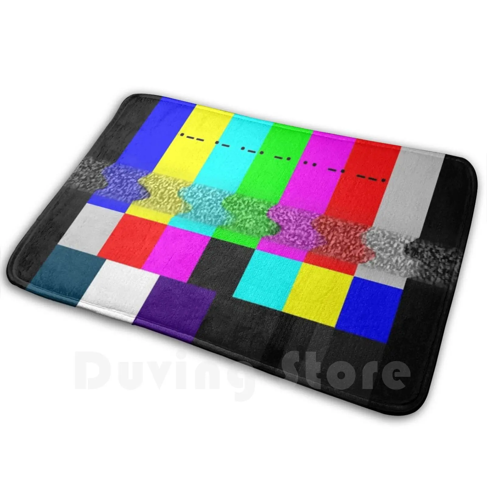 Warning Carpet Mat Rug Cushion Soft Non-Slip Emergency Emergency Broadcast Av Static Color Screen Test Morse Code