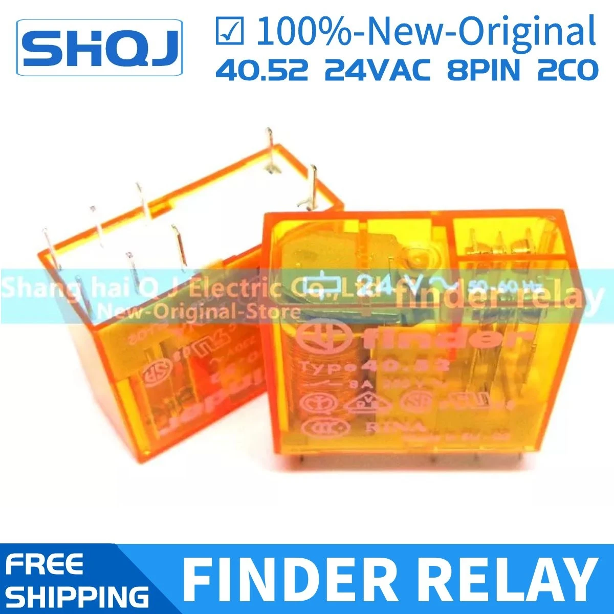 

5PCS FINDER RELAY 40.52.8.024.0000 40.52 24VAC 8A 8PIN 2CO 100%-new-original