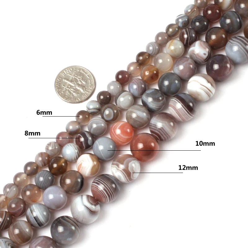 Natural Stone Botswana Sardonyx Agates Round Loose Beads 6 8 10 12 14MM 15\