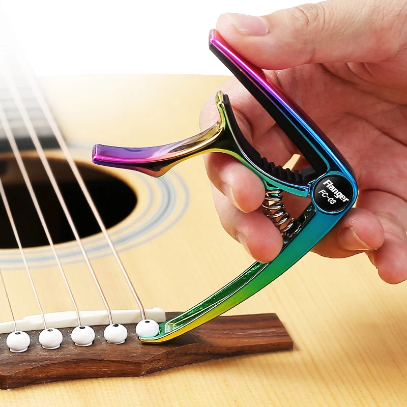 Flanger Colorful Guitar Capo Alloy Material Quick Operation Removable String Pins Universal Guitar Accessories