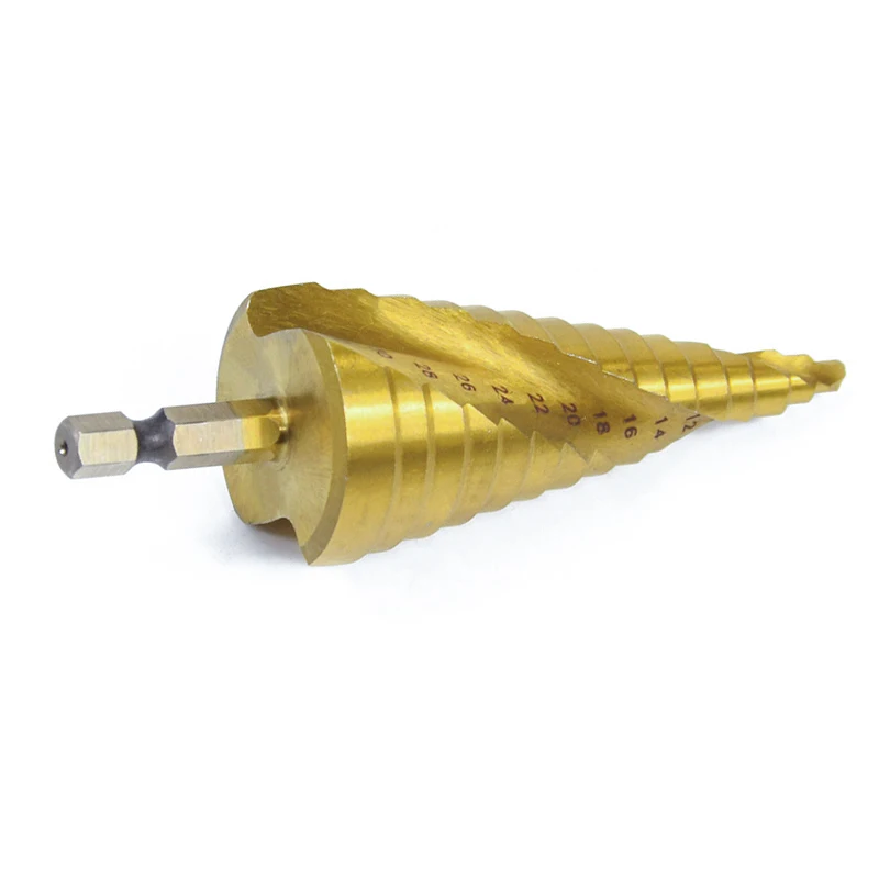 Titan Beschichtete Schritt Bohrer Hex Schaft 5/9/11 Schritte Core Bohrer für Holz/Metall Bohren Loch Cutter Kegel bohrer Freeshipping – Detail 2
