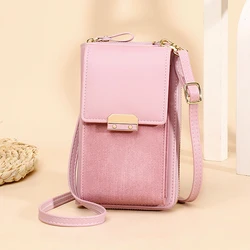 Fashion Crossbody Wallet Bag Women Mini PU Leather Shoulder Messenger Bag For Girls Pink Bolsas Ladies Phone Pocket Purse Zipper