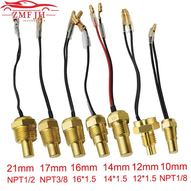 1PC 12V/24V Samochodowy cyfrowy czujnik temperatury wody 50K Wtyczka głowicy 10MM 14MM 16MM 17MM 21MM 1/8NPT 3/8NPT Czujnik temperatury wody