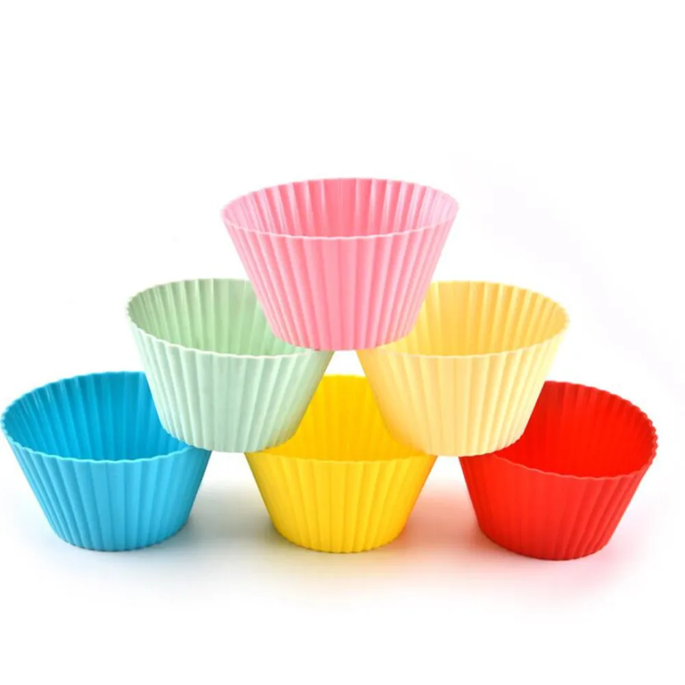 10 pcs 7cm Silicone Cake Cupcake Cup Cake Tool Bakeware Baking Silicone Mold Cupcake and Muffin Cupcake Liner for DIY