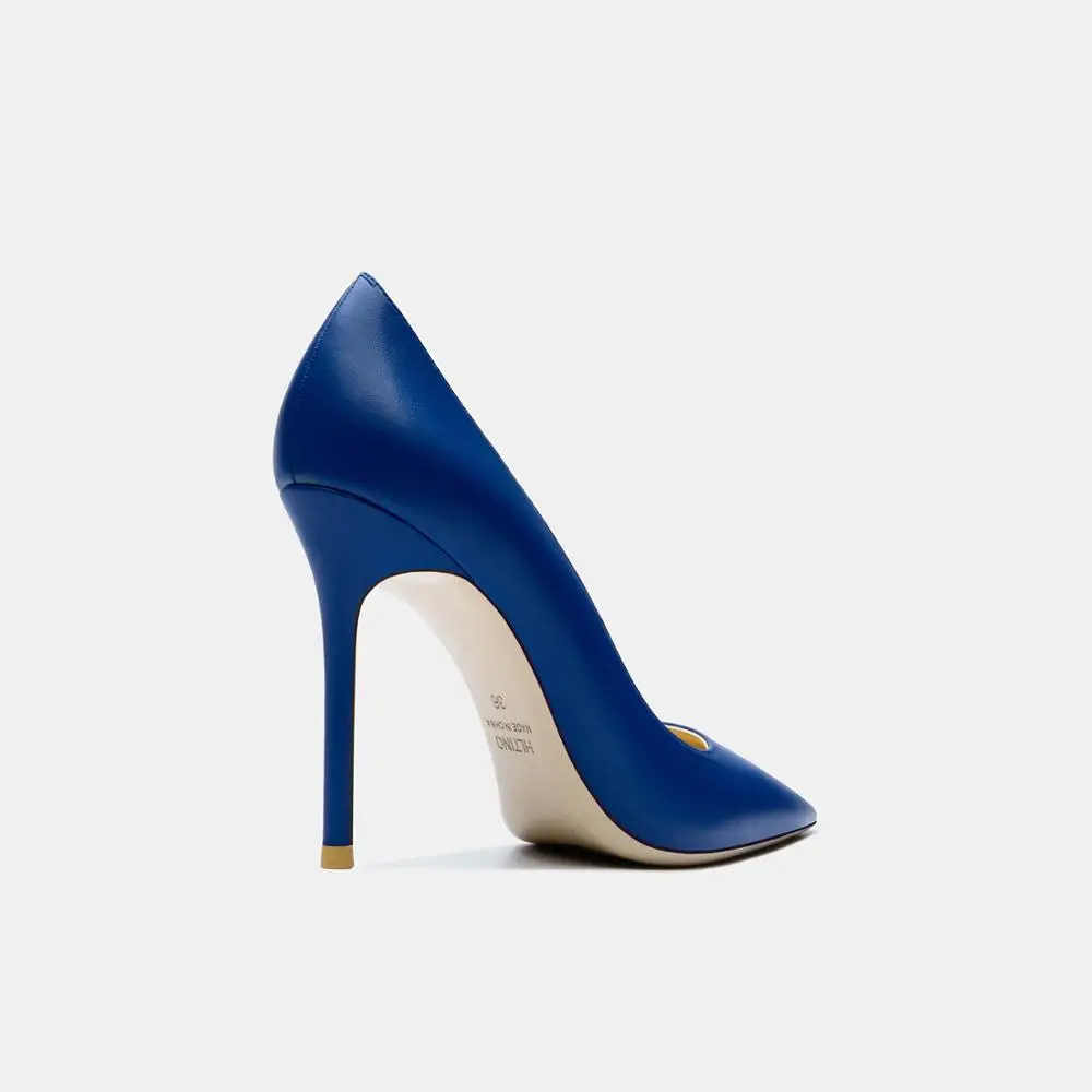 Genuine Leather Blue Women Stilettos Fashion Trend Autumn High Heeled Pumps Princess Pink Sexy Heels Women Spring Shoes