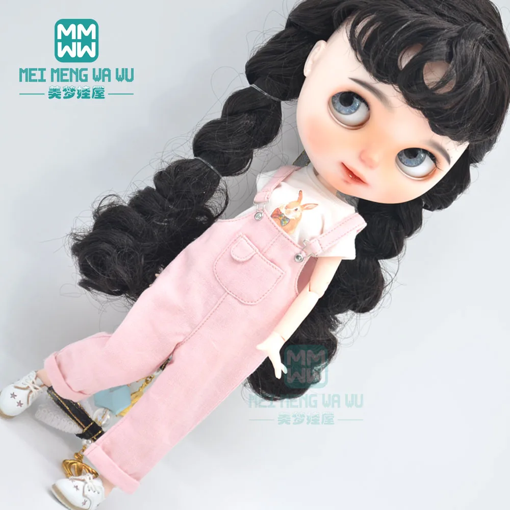 28cm Blyth Doll Clothes Plaid shirts, jeans, skirts, suspender pants for Blyth Azone OB23 OB24 Doll accessories