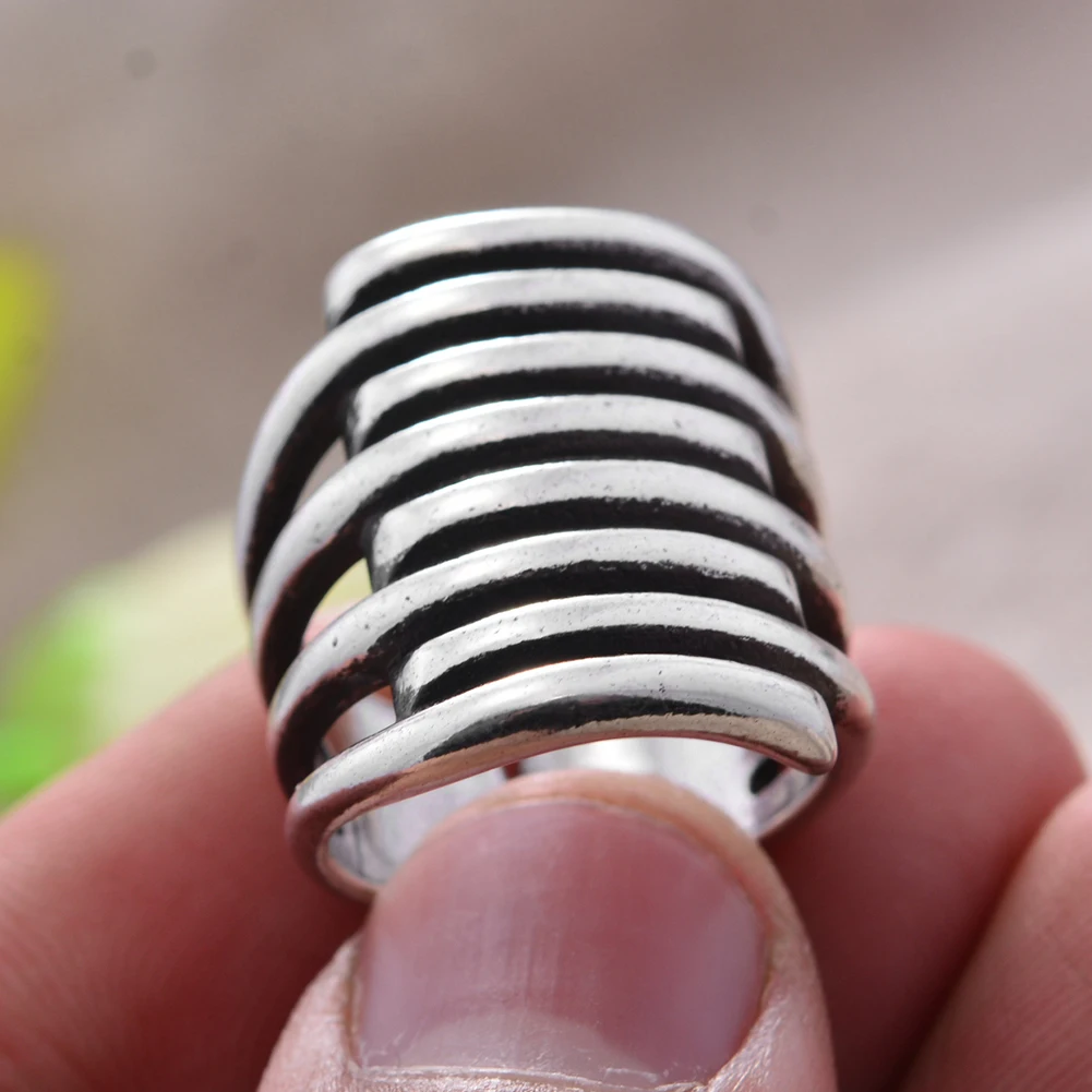 Hot Sell Personality Multi Level Thai Silver Unisex Ring Wholesale Jewelry For Women Men Gift Never Fade