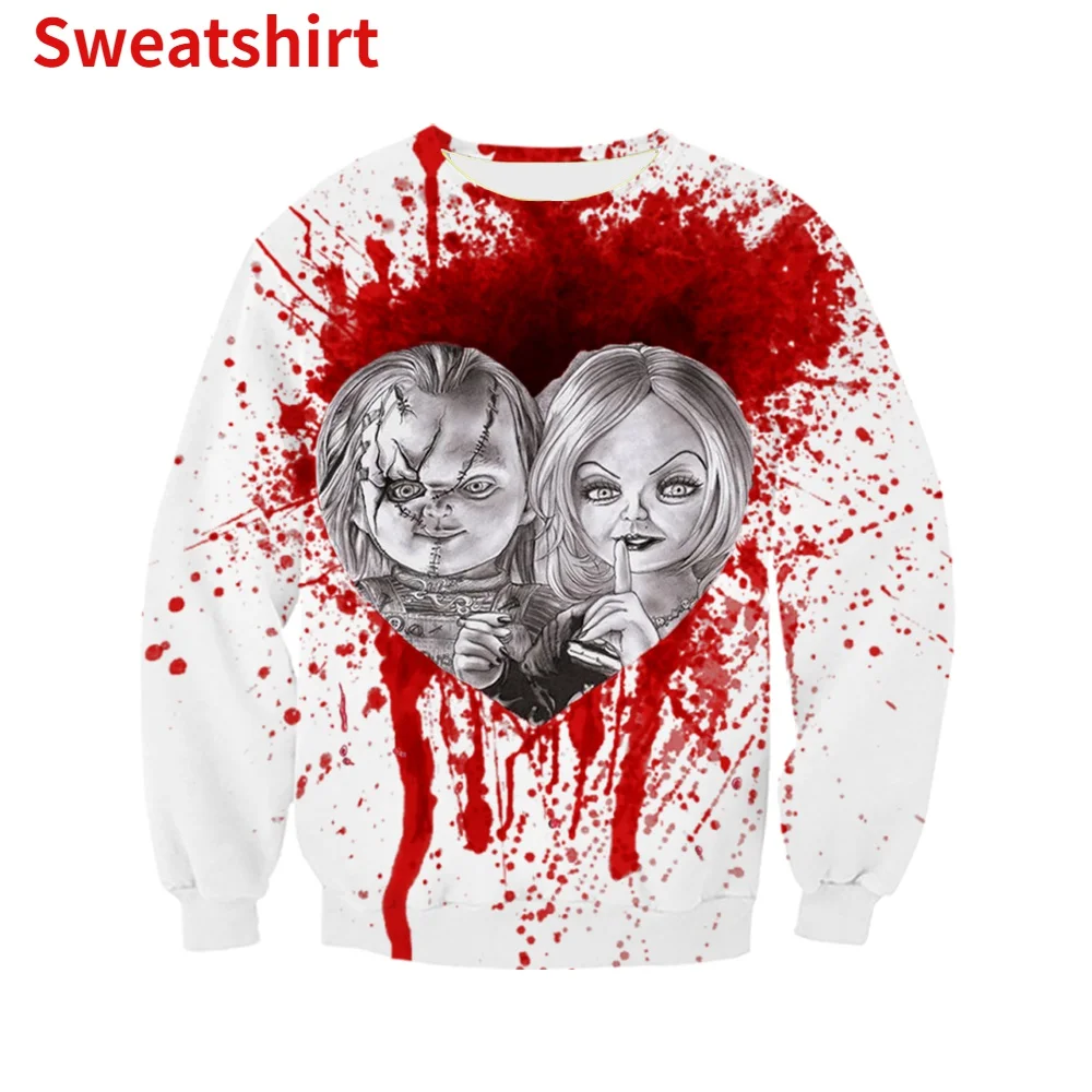 

New 3D Printing Bride of Chucky Fashion Men Women Tracksuits Crewneck Hip Hop Sweater Plus Size S-7XL Harajuku