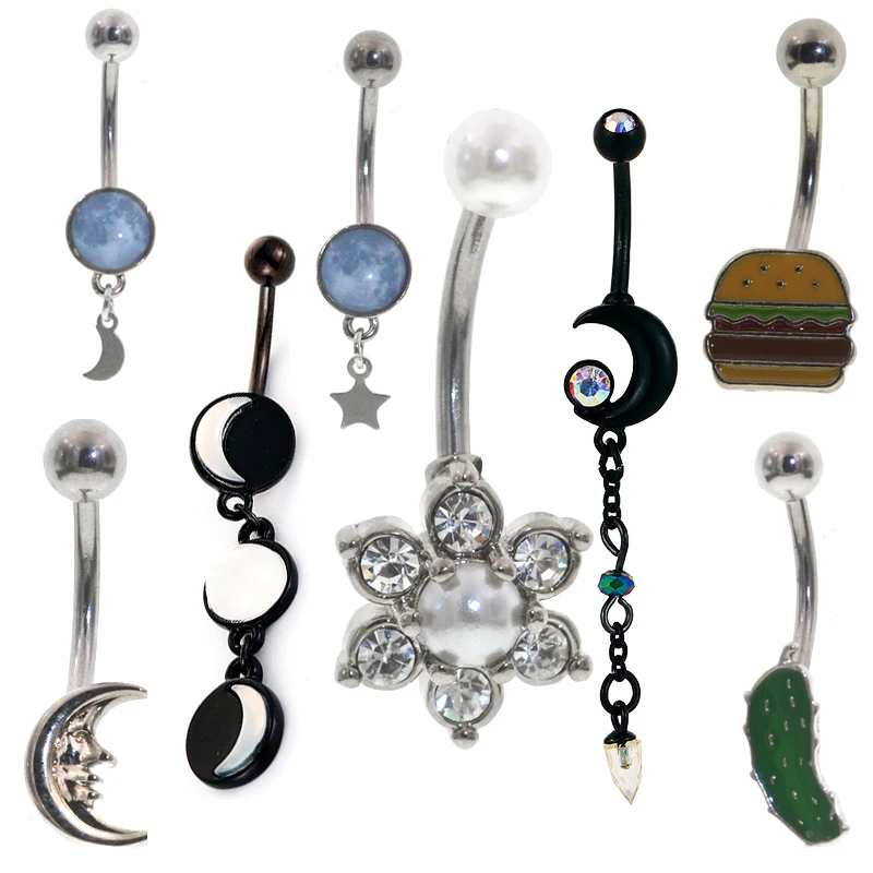 1Pc 14G Surgical steel Navel Piercing Ombligo Nombril  Sexy Belly Button Rings Ear Piercings Navel Ring Body Jewellery