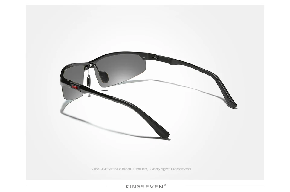 KINGSEVEN Marke 2024 Polarisierte Serie Fahrer-Sonnenbrille für Herren aus Aluminium mit Spiegelgläsern, Sonnenbrille für Männer und Frauen, Brillen – Detail 6