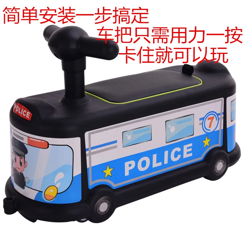 Bus Cartoon Children's Twisting Car 1-3 Years Old Baby Rolling Car Universal Silent Roller Skating Ride on Toys