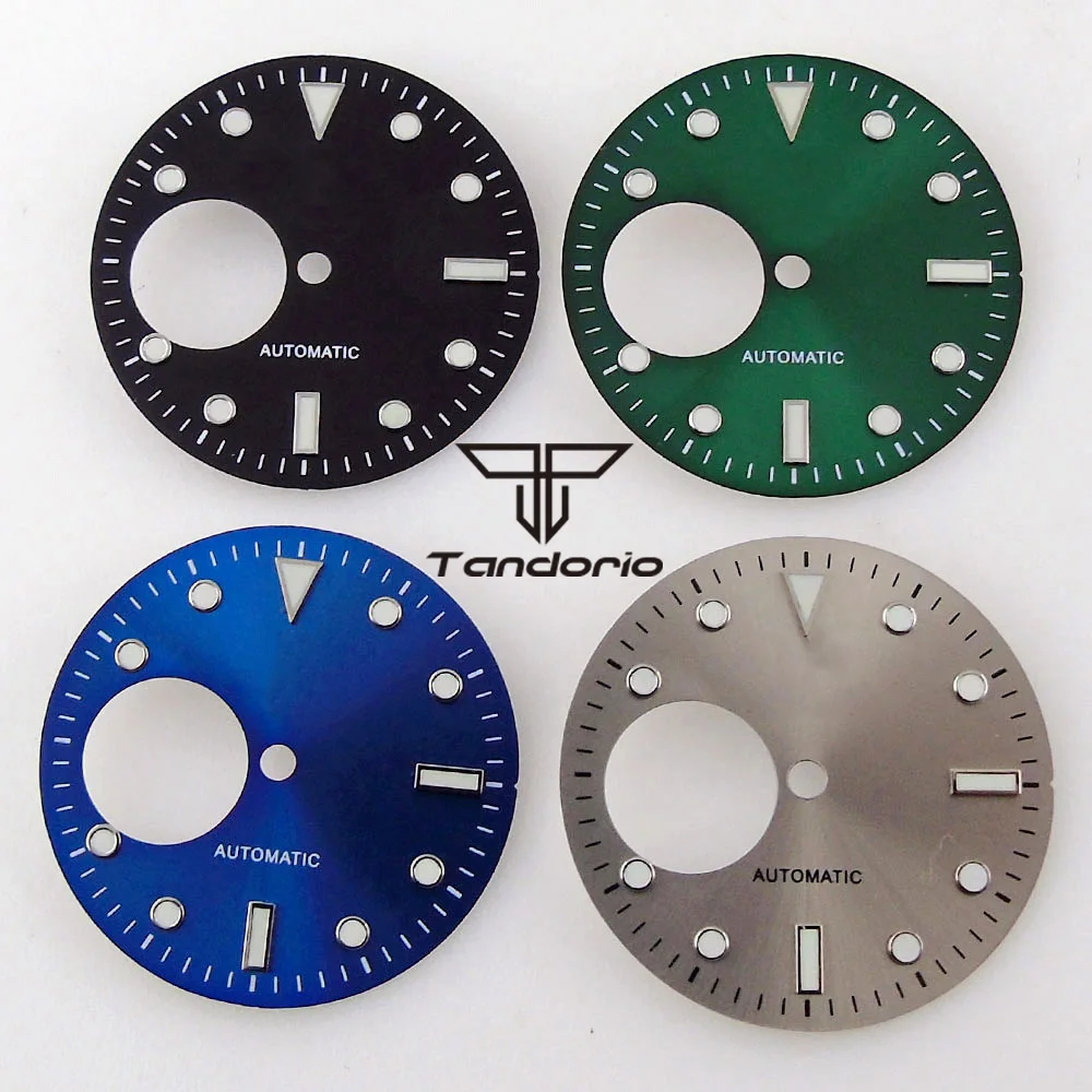 

Fit for NH38 Movement 29mm Black/Grey/Blue/Green Hollow Watch Dial+Hands Set Sunburst Face Skeleton Wristwatch Spare Parts