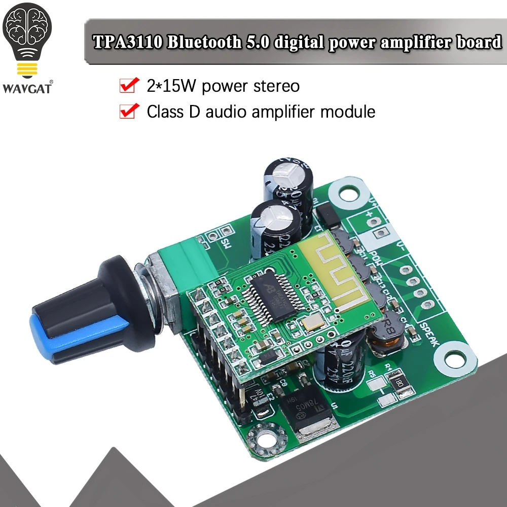 Bluetooth 4.2 TPA3110 15w+15W Digital Stereo Audio Power Amplifier Board Module 12V-24V car for USB Speaker,Portable Speaker