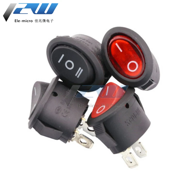 2 Pcs /Lot KCD7 Oval Switch 2 Pins 2 Gears / 3 Pins 3 Gears, Electric Kettle Rocker Power Switch Rocker Switch with/withou Light