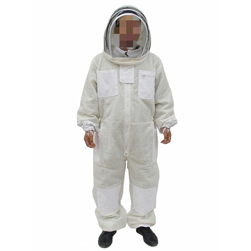 1set beekeeping suit white beekeeping clothing  jacket bee suit beekeeper hat mask bee costume for Professional suit