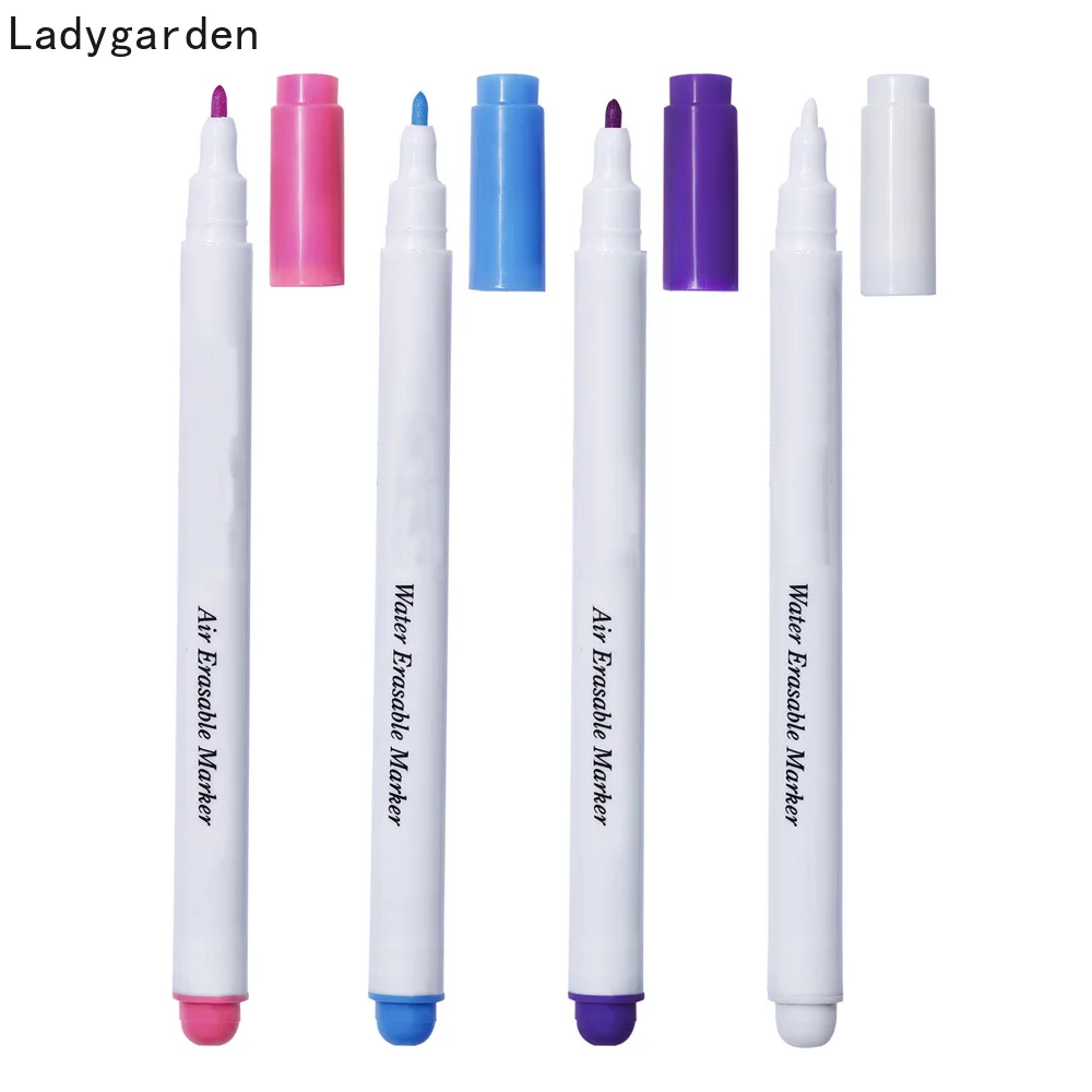 4PCS 4 Farben DIY Wasserlösliche Farbe Marker Stift Graffiti Nähen Werkzeuge Luft Löschbaren Stifte Einfach Abwischen Stoff ernte Marker Stifte