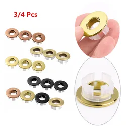 Solid Brass Sink Overflow Hole Covers Kitchen Bathroom Basin Trim Round Hole Caps Insert Spares Washbasin Overflow Fitting