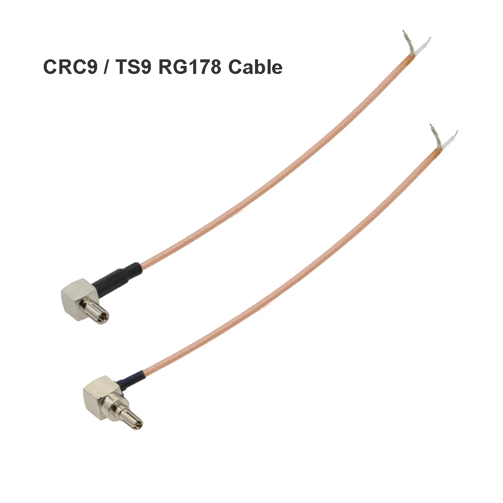 RG316 Single End TS9 / CRC9 Male Right Angle Plug to PCB Solder Pigtail CRC9 TS9 Open End Cable 15CM 30CM 50CM 1M