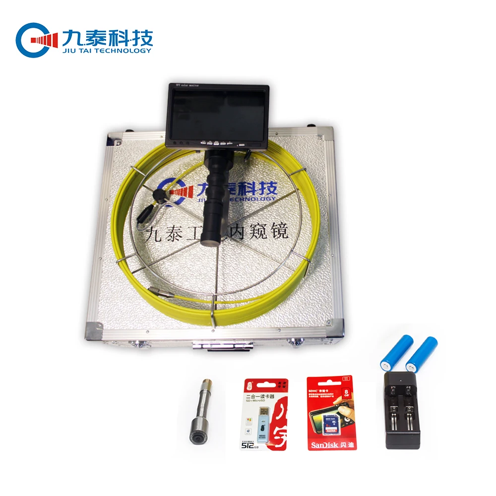 Small tubular inspection camera endoscope in pipe inspection camera system