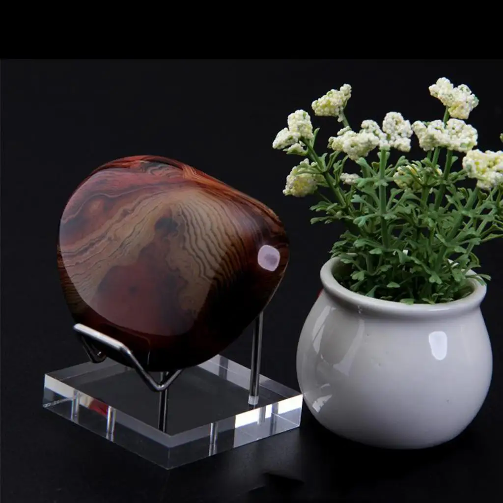 Staffa in metallo Base acrilica supporto per espositore minerale per minerali di cristallo minerali agata rocce pietre collezionabili decorazioni per la casa