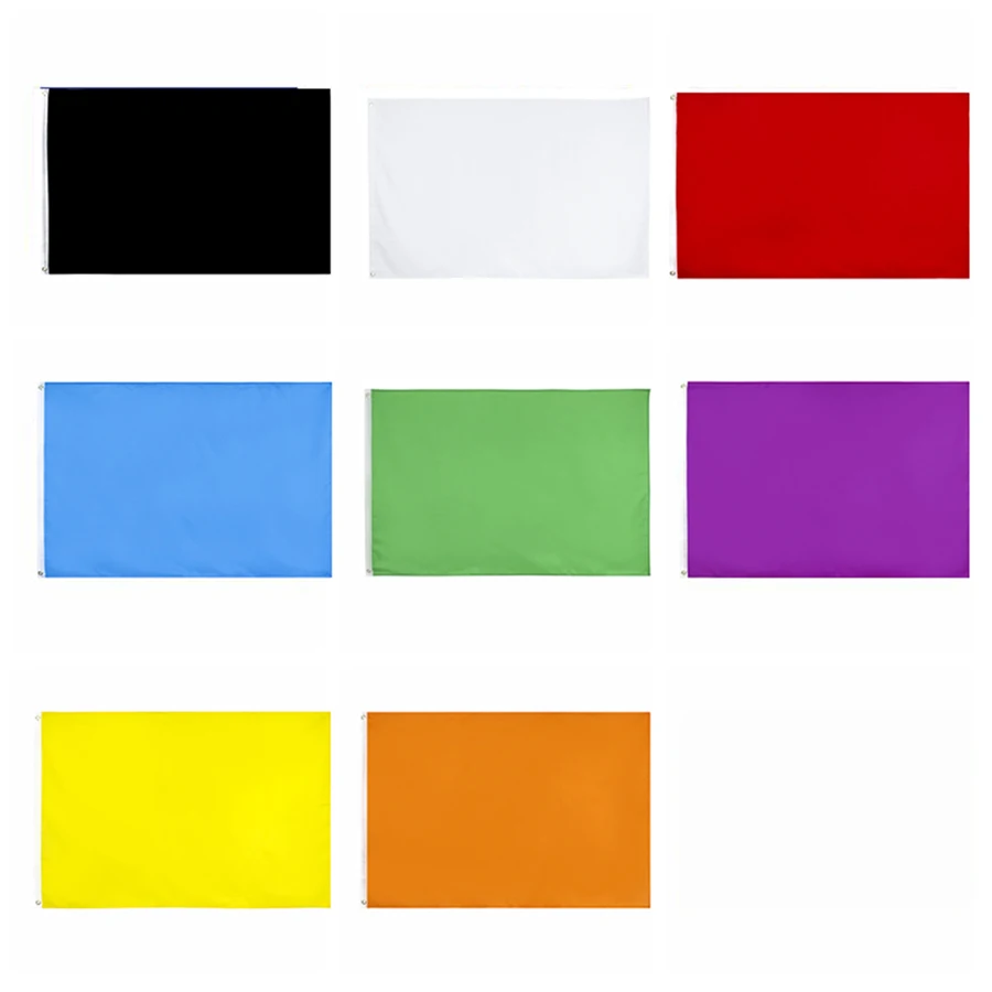 90x150cm Solid Black/White/Red/Blue/Green/Purple/Yellow/Orange Flag 3x5ft One Color Banner