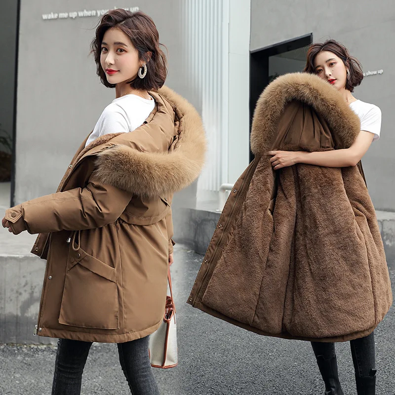

New Arrival Fashion Ladies Winter Jacket Cotton Padded Long Sleeve Thicken Parka Coat Long Coats Large Size Down Cotton