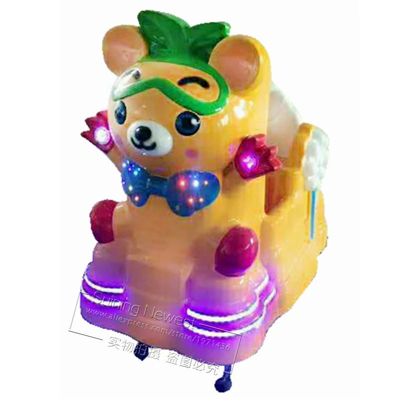 Guangzhou China Manufacturer Indoor Coin Operated Amusement Arcade Game Music Swing Machine Bear Animal Fiberglass Kiddie Rides