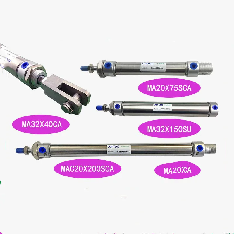 AIRTAC الفولاذ المقاوم للصدأ اسطوانة صغيرة MA16X75SCA MA16X100SCA MA16X125SCA MA16X150SCA MA16X175SCA MA16X200SCA MA16X250SCA MA16X300