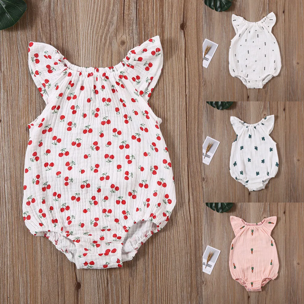 Recém-nascido da criança do bebê da menina bodysuit macacão sunsuit roupa de verão casual bebê bodysuits um-pieces