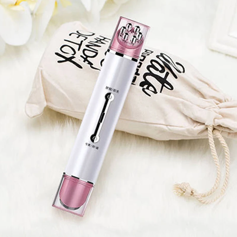 Radiofrekwencyjny przyrząd do pielęgnacji okolic oczu EMS, domowy długopis do pielęgnacji okolic oczu, usuwający cienie i worki pod oczami, masaż wibracyjny z funkcją grzania.