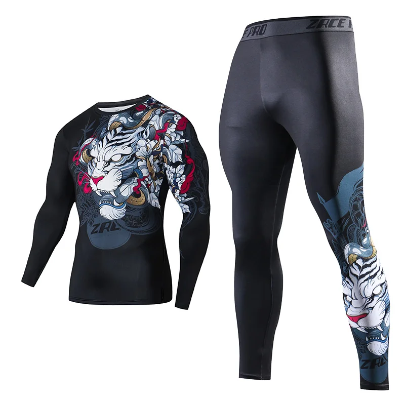 ZRCE Men's Suit 3D Printed Sportswear Running Fitness Wear Workout Cosplay Plus Size Leggings