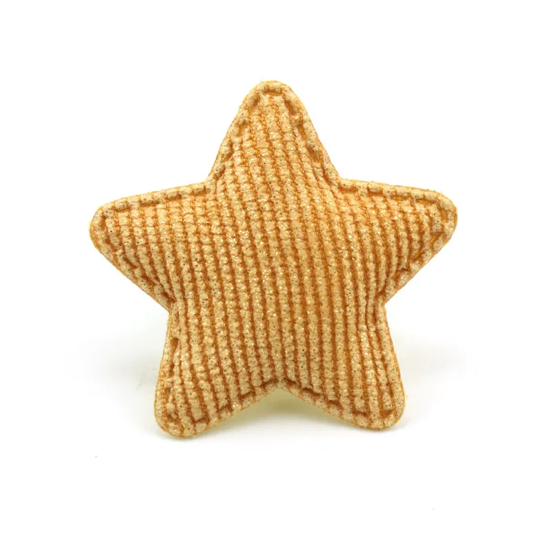 24Pcs 4.8cm Gold Stamp Fabric Star Padded Appliques For Kids Hairpin Headwear Crafts Decor Ornament Stick On Patches Accessoires