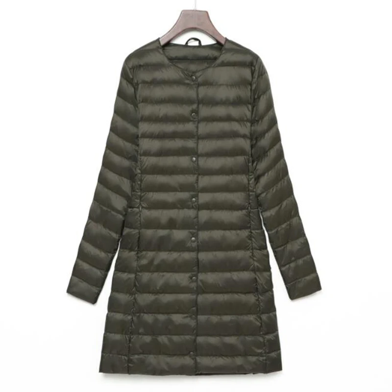 SEDUTMO-chaquetas de plumón de pato para mujer, abrigo ultraligero, Chaqueta larga acolchada, parka informal negra para otoño e invierno, ED838