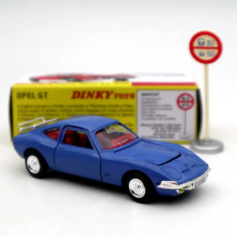 Atlas-Dinky Toys 1421 Opel GT 1900, modelos de coche fundido a presión, colección de regalos, 1:43