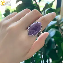 Adjustable Crystal Ring for Women Men #6