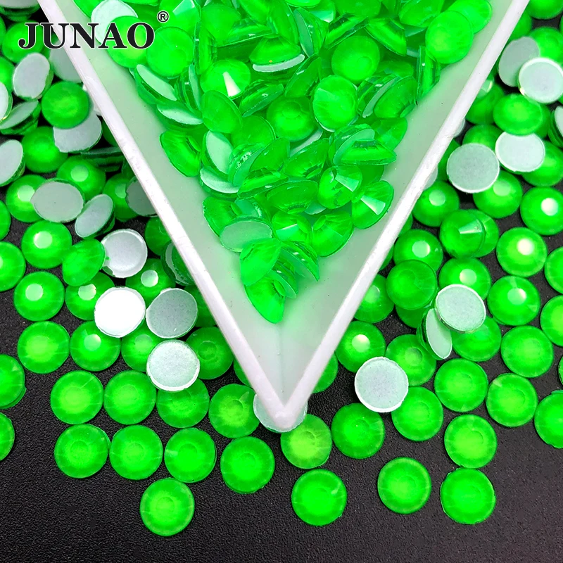 JUNAO SS16 SS20 SS30 Fluorescent Neon White Glass Rhinestone Appliques Flatback Round Crystal Stones Non Hot Fix Strass