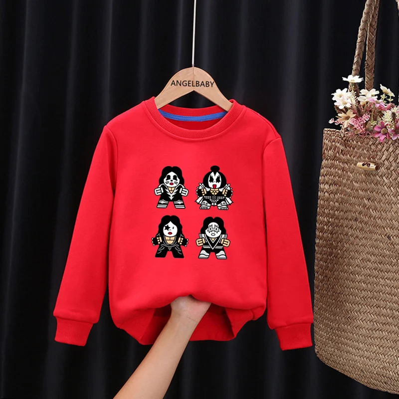 Stormtrooper Fans Kiss Rock Band Kids Sweatshirts Fashion Children Hoodies Cotton Baby Pullover Tops Casual Girls Boys Clothes