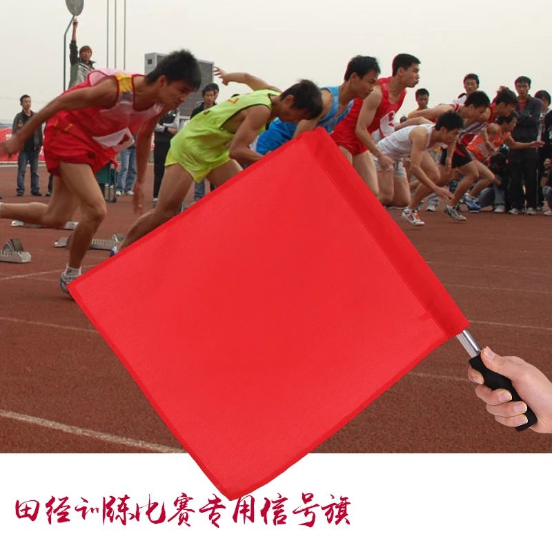 Soccer starting flag football signal flag hot sell game dedicated referee hand-shake  for track and field events