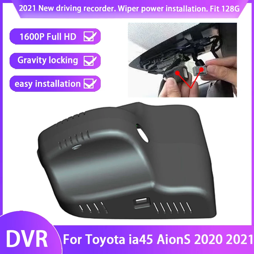 

2K HD 1600p New ! Easy to install Car DVR Video Recorder Dash Cam Camera For Toyota ia45 AionS 2020 2021 CCD Night Vision