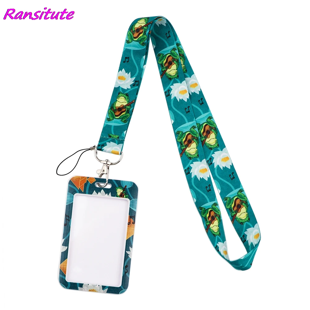 Ransitute R1874 Animals Frog Cat Bank Credit Card Holder Wallet Bus ID Name Work Card Holder Student Card Cover Business Card