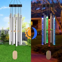 LED solar wind chime lamp outdoor waterproof courtyard landscape decoration chandelier corridor balcony Holiday Hanging lights