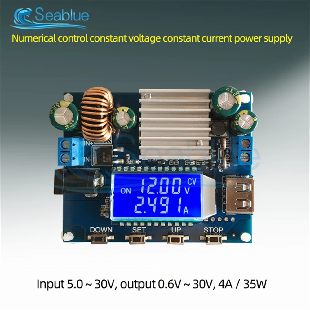 SK35L DC 0.6-30V 4A 35W 5V 6V 9V 12V 24V Boost/Buck CC CV Regulated Adjustable DC Power supply Module laboratory Power Supply