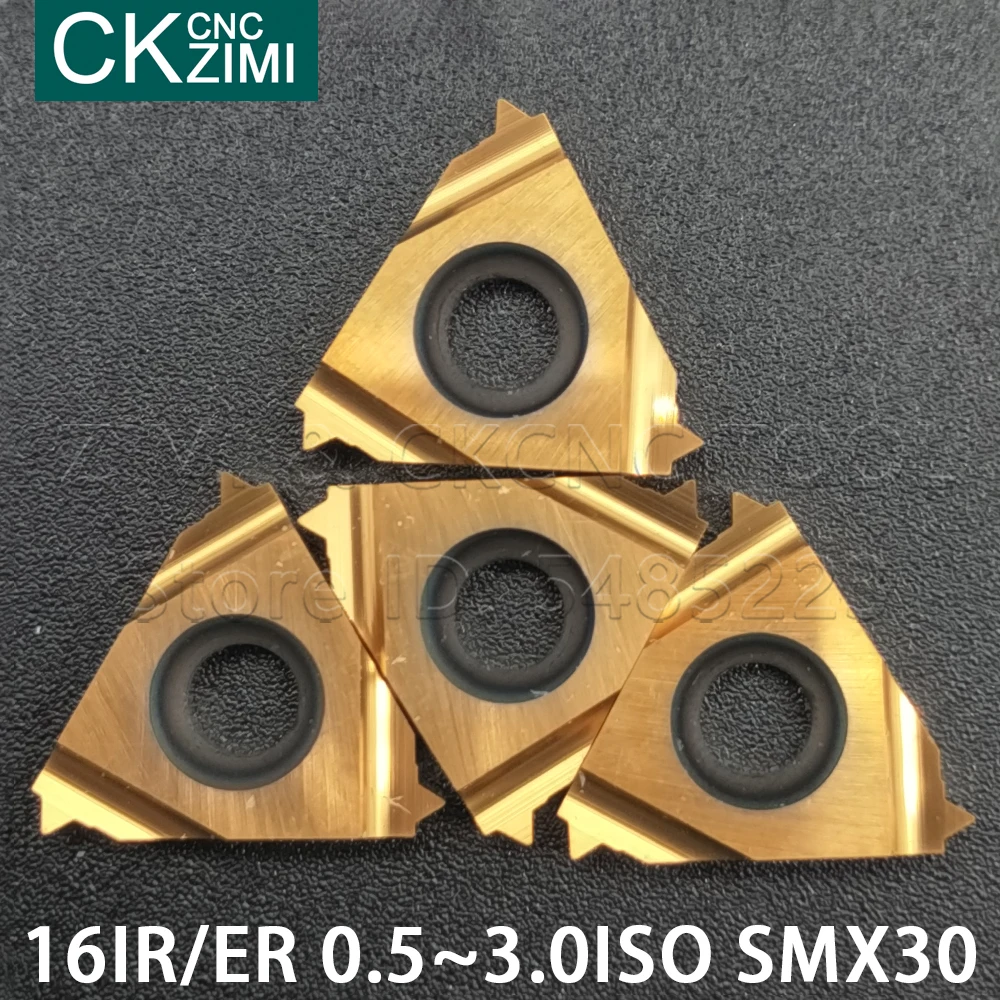 16IR 16ER 0.5 0.75 1.0 1.25 1.5 1.75 2.0 2.5 3.0 ISO SMX30 Internal Benang Eksternal Turning Alat Bubut Cutter alat CNC Carbide