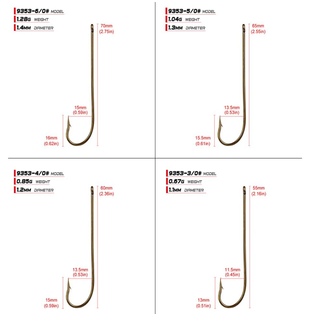 10pcs Carbon Steel Fishing Hooks Gold Barbed Hook For Soft Barbed Fishing Hooks Circle High Carbon Steel Sharpened Bait 9353