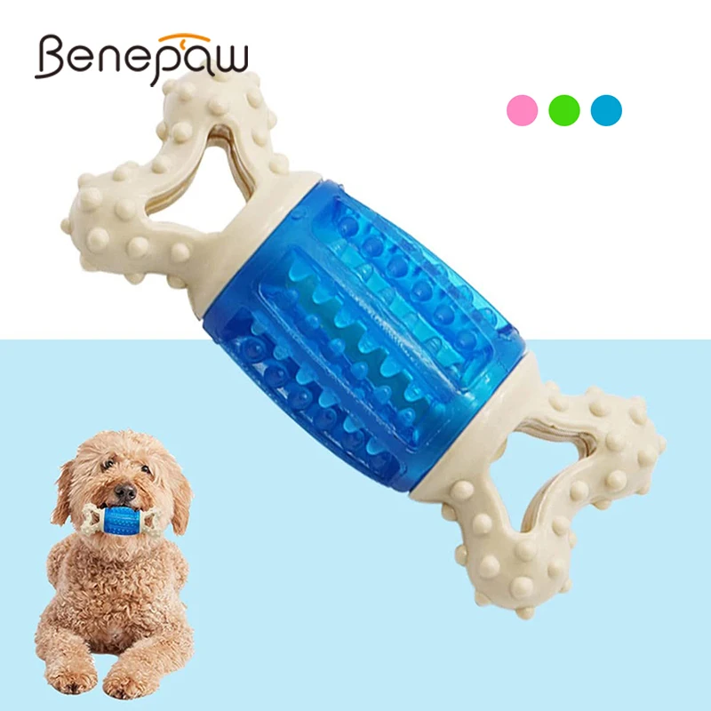 Benepaw Nontoxic Dog Chew Toy Bone For Aggressive Chewers Durable Squeaky Food Dispensing Puppy Puzzle Toys For Puppy Teething