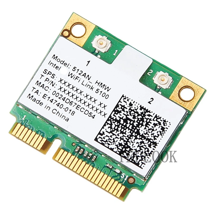 WiFi Card 512ANHMW WiFi Link 5100 300Mbps Dual Band 2.4G/5Ghz 802.11n Mini PCIe Half Network Card