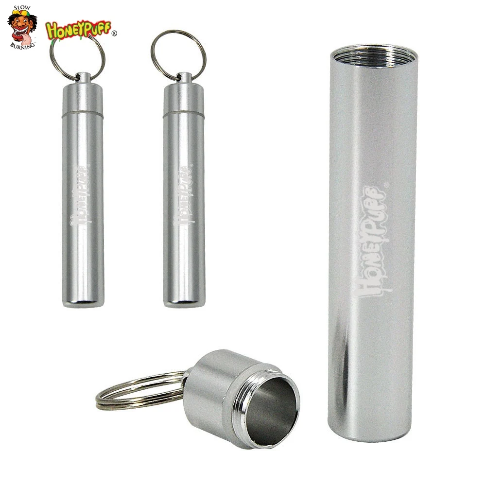 HONEYPUFF 10ML Storage Container Travel Tubes Stash Jar Grass Tonic Aluminum Smell Proof Metal Airtight Sealed Herb Box