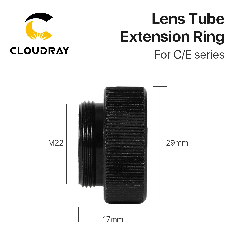 Anillo de extensión de tubo de lente Cloudray serie E, tubo de lente CO2 O.D.25mm para lente D20 F63,5mm/127mm para máquina cortadora láser CO2